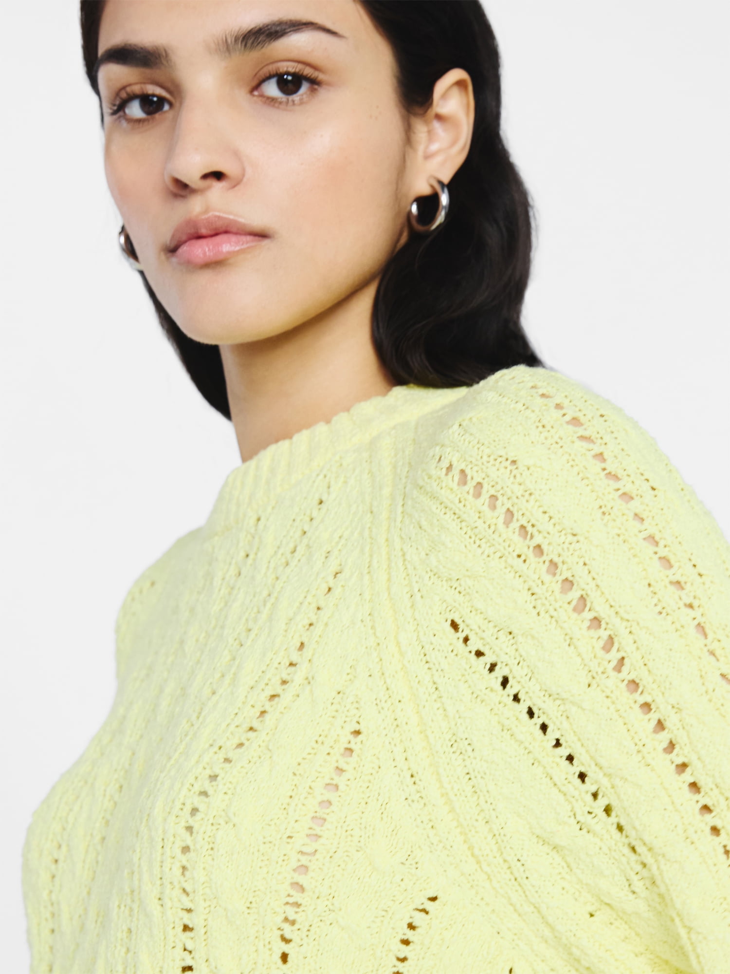 Scoop Women's and Women's Plus Cable Knit Raglan Sweater, Midweight, Sizes XS-XXL
