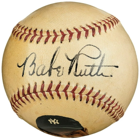 Magnificent Babe Ruth Single Signed 1948 American League Baseball PSA DNA COA