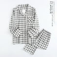 thumbnail image 2 of MEZZALL Kids Boys Girls Plaid Holiday Pajamas Cotton Button Down Sleepwear Pajamas Sets Solid Color Lovely Child Loungewear, 2 of 3