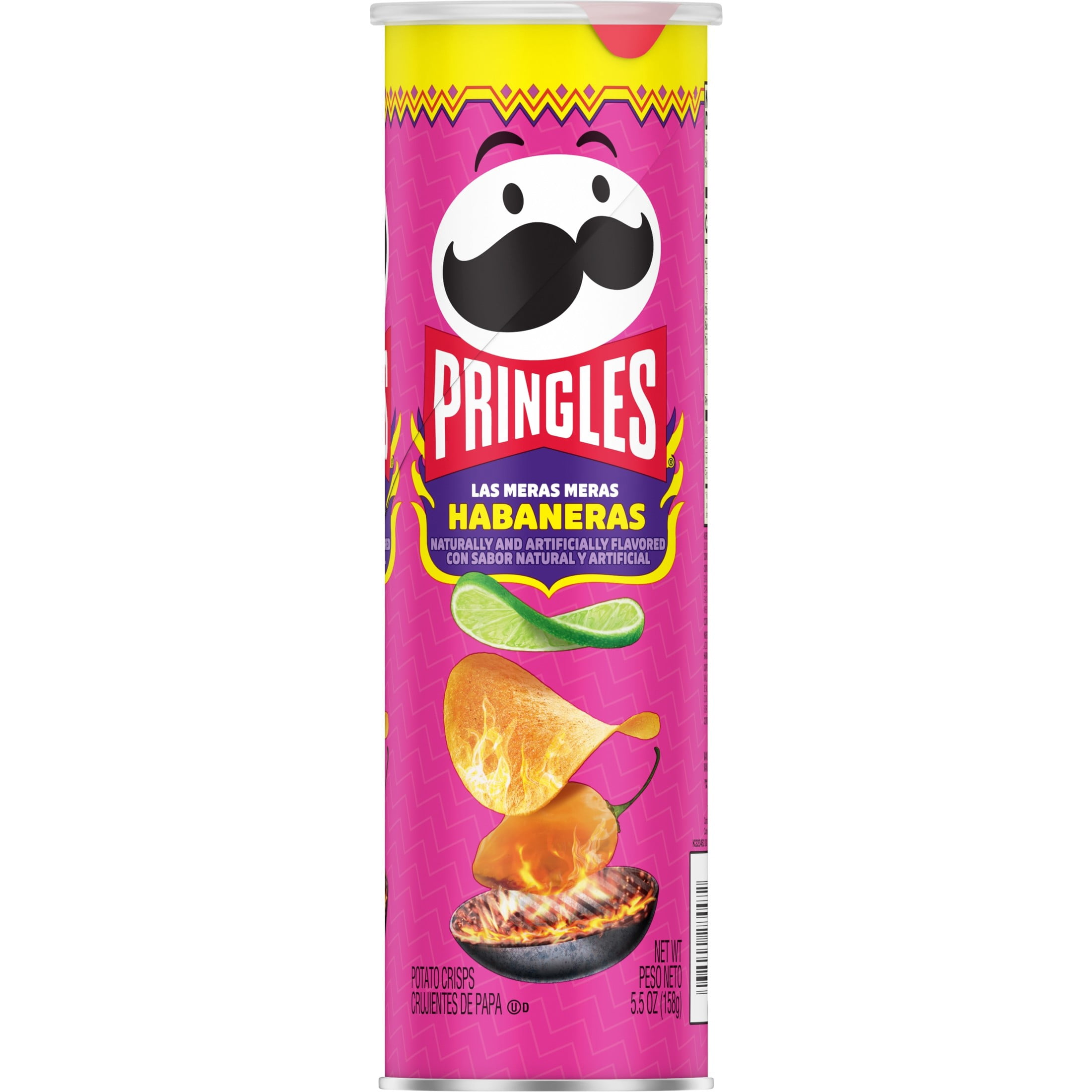 Pringles Las Meras Meras Habaneras Potato Crisps, Lunch Snacks, 5.5 oz Canister