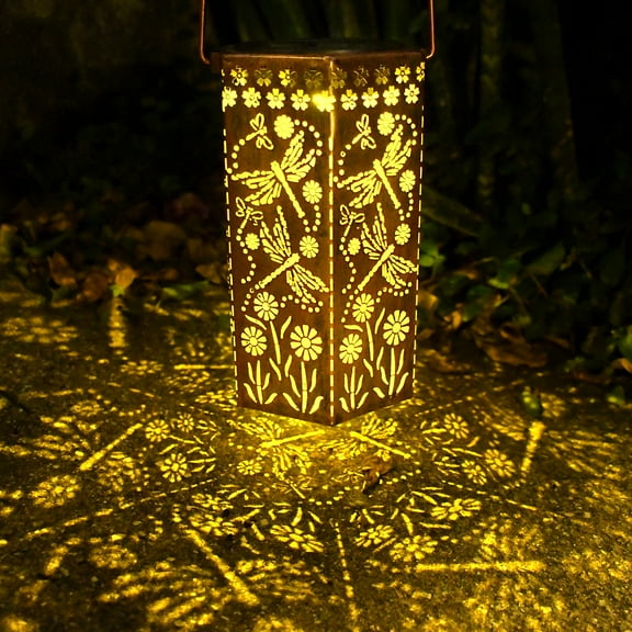 Outdoor Lanterns Dragonfly Gift for Women/Mom/Grandma/Sister, Solar Lanterns Outdoor Waterproof Dragonfly, Garden Decor, Christmas, Mother's Day, Thanksgiving Gifts, Solar Decoration for Yard, Patio