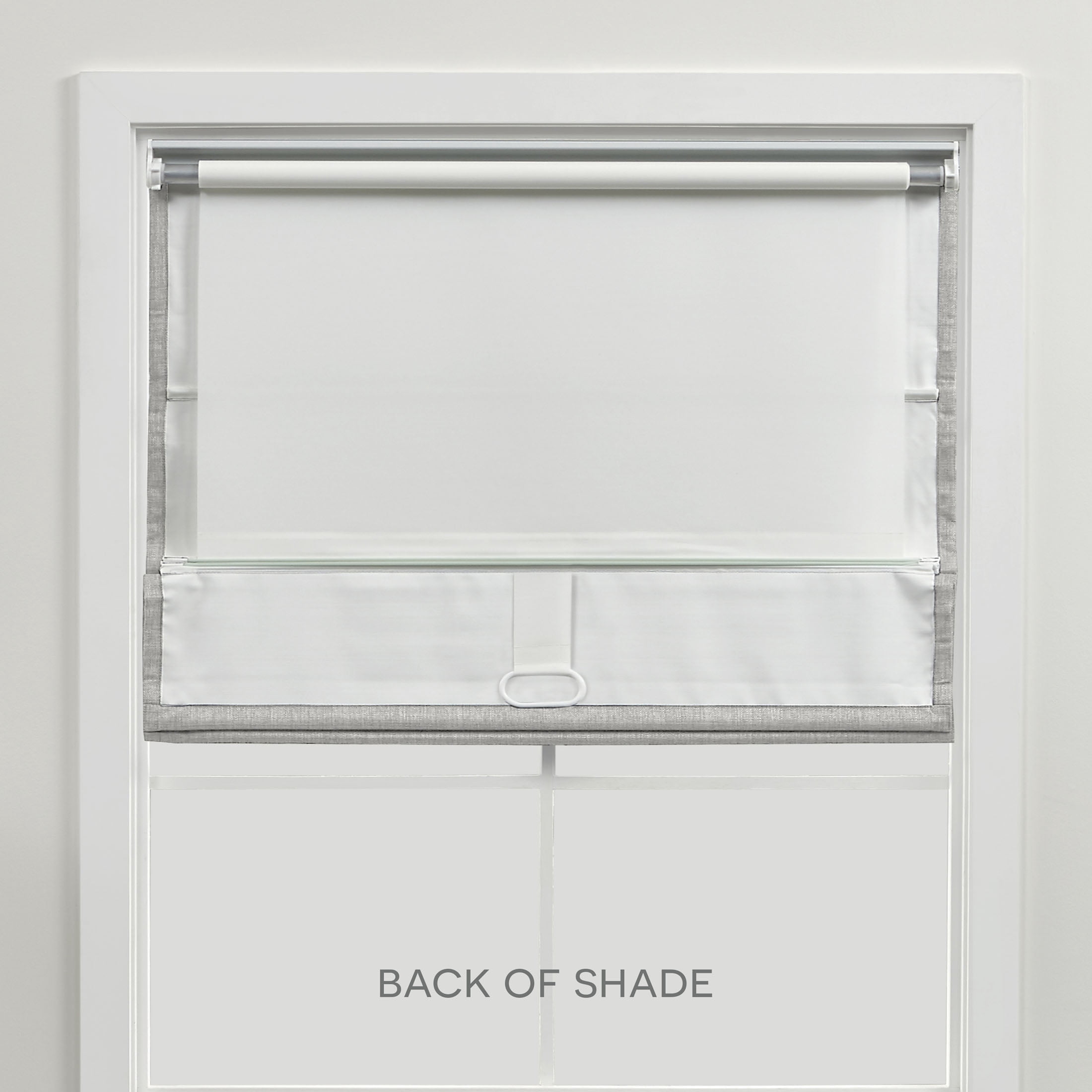 Exclusive Home Thermal Acadia Blackout Roman Shade, Silver, 31"x64"