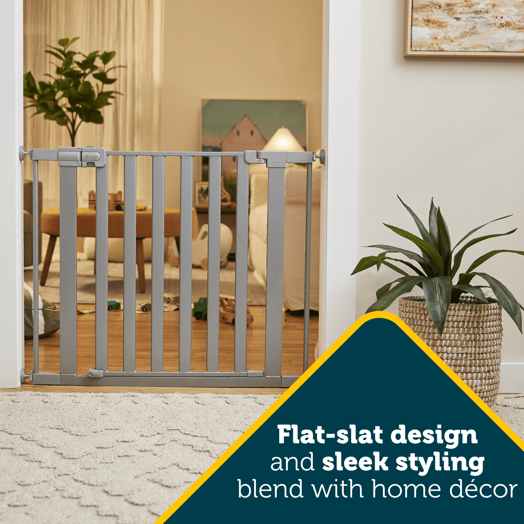 Safety 1st Modern Easy-Install Gate, Silver,