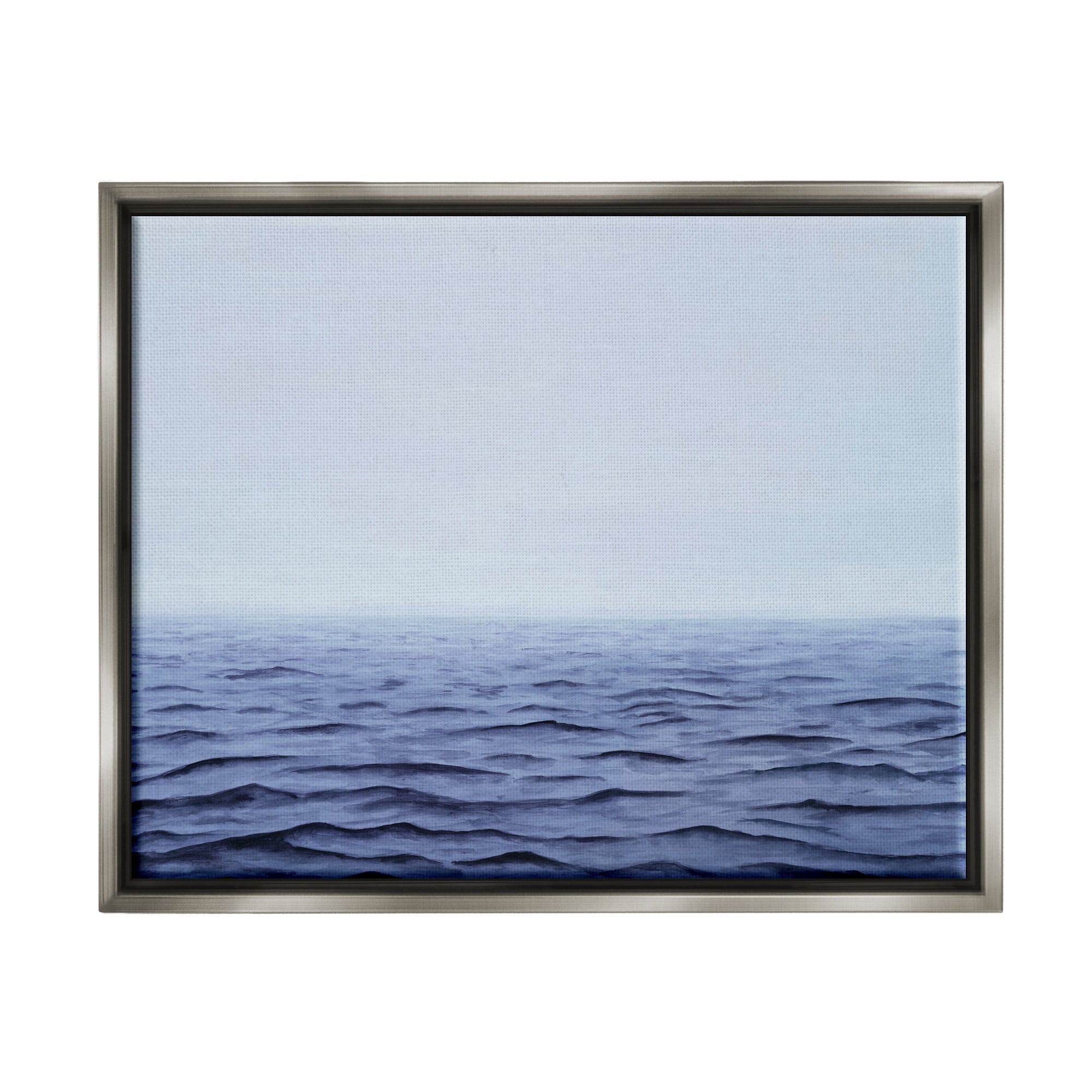 Stupell Industries Vast Ocean Horizon Soothing Blue Water Waves Photograph Luster Gray Floating Framed Canvas Print Wall Art, Design by Michael Willett