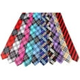 thumbnail image 4 of Toptie Unisex Necktie Printed Blue Plaid Skinny Tie, 4 of 7