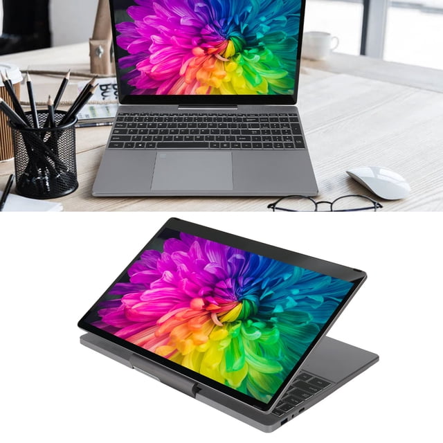 Ordinateur Portable 15,6 Pouces, Écran Tactile HD, Tablette Portable 4096 avec Capteur g et 12 Go de RAM, Ordinateur Portable Multimode avec Lecteur d'Empreintes Digitales et Rétroéclairage RVB, Idéal pour le Bureau, les Voyages, la Maison, 100-240 V