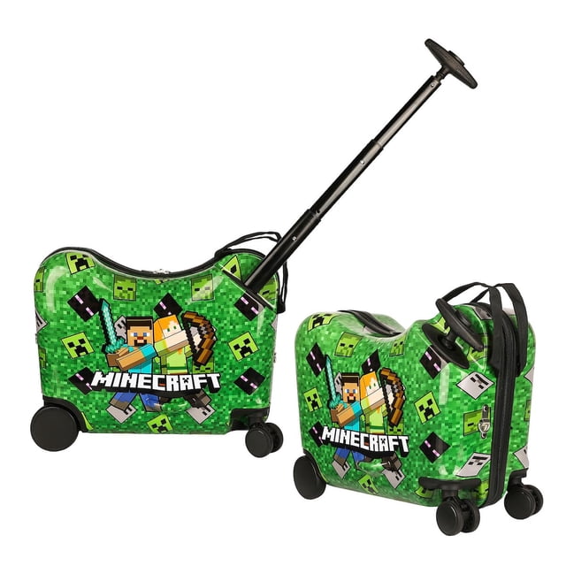 Maleta con ruedas Bioworld Minecraft Steve y Alex 38 cm para montar