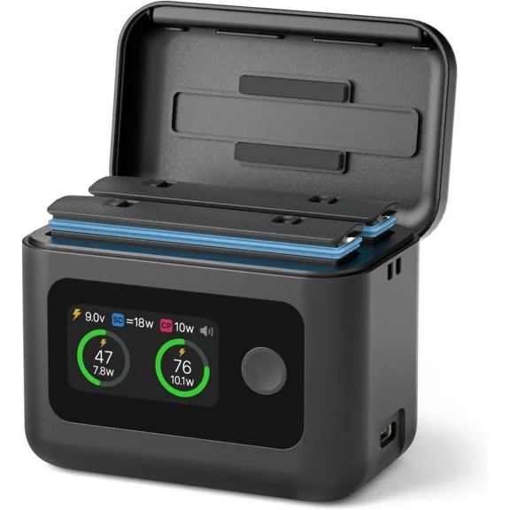 Insta 360 X5 Battery Charger for Insta360 X5 Accessories, 27W Dual Fast Charging Case w/LCD Display, Intelligent Two Way Charger Hub for Insta360 X5 Batteries, Shows Battery SOC, Charger Only