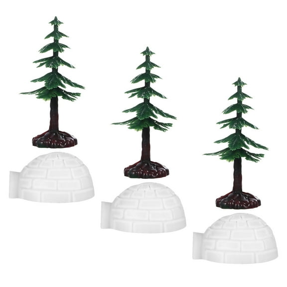 PTOOTP 6pcs Igloo Figurines Realistic Design Assorted Color Plastic for Winter Scenes