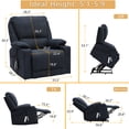 thumbnail image 3 of KIGOTY 33.6" Lift Recliners Chairs for Elderly with Heating and Message,Cup Holder,Navy Blue, 3 of 8