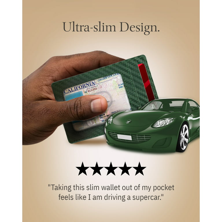 Slim Minimalist Wallets For Men & Women - Genuine Leather Credit Card  Holder Front Pocket RFID Blocking Wallet With Gift Box