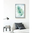 thumbnail image 2 of PixonSign Framed Canvas Print Wall Art Watercolor Palm Leaf Nature Wilderness Illustrations Modern Art Contemporary Multicolor Pastel for Living Room, Bedroom, Office - 16x24 White, 2 of 5