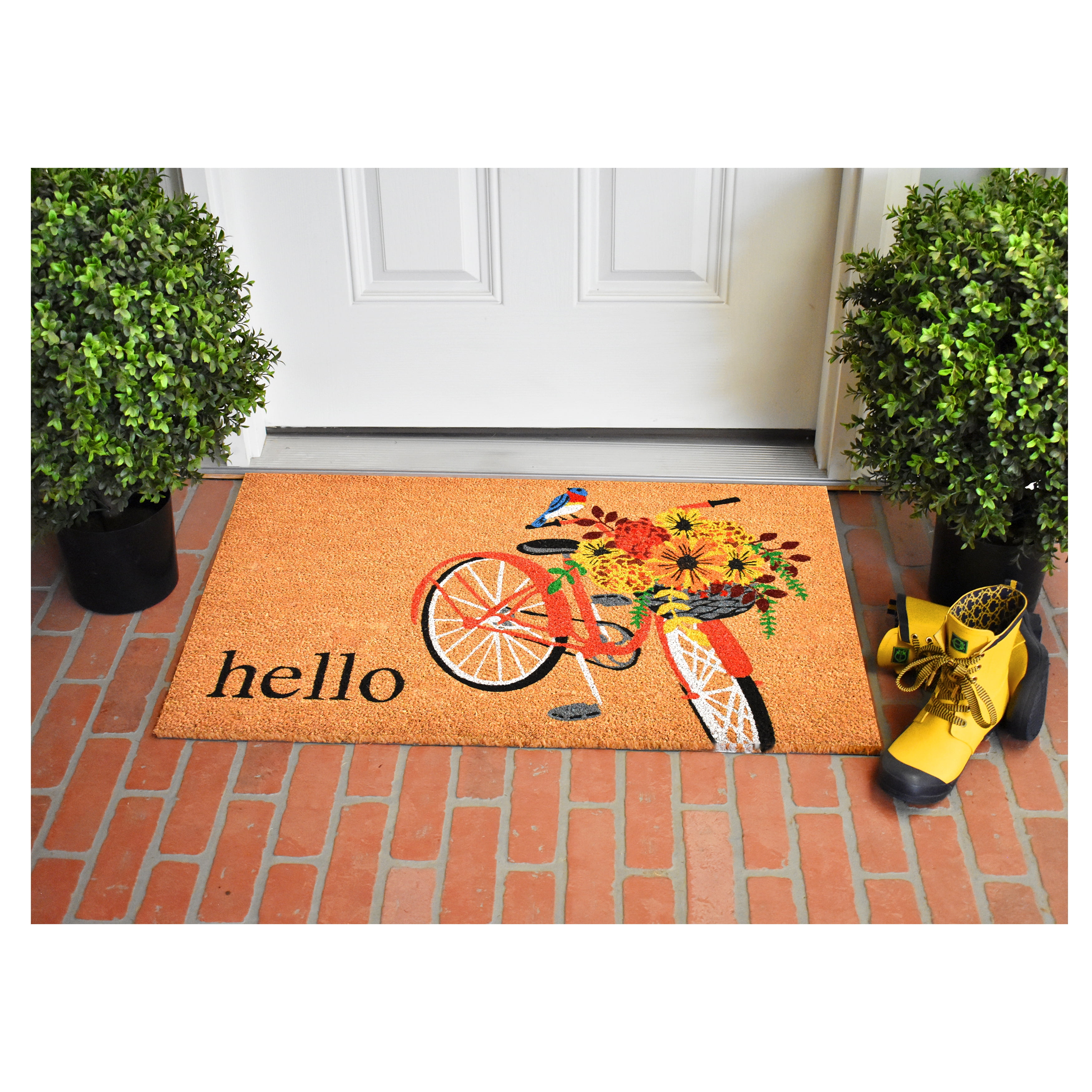 Garden Bicycle Coir Door Mat