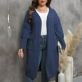 thumbnail image 2 of Aboser Womens Plus Size Long Cardigan Sweaters with Pockets Trendy Lantern Long Sleeve Sweater Coats Knee Length Open Front Cardigans Jackets, 2 of 6