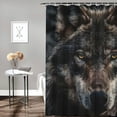 thumbnail image 2 of Orinice Wolf Full Moon Black Sky Bathroom Decor Set Polyester Shower Curtain with Hooks 60x72, 2 of 7