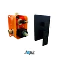 thumbnail image 5 of Aqua Piazza Black Shower Set w/ 8" Ceiling Mount Square Rain Shower, Handheld and 4 Body Jets, 5 of 6