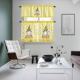 thumbnail image 5 of Honey Gnome Kitchen Curtains Valances and Tiers Set of 3 Watercolor Honey Bees Floral Yellow Plaid Tier Curtains and Valance with Rod Pocket for Small Windows, 27.5"x24", 5 of 9