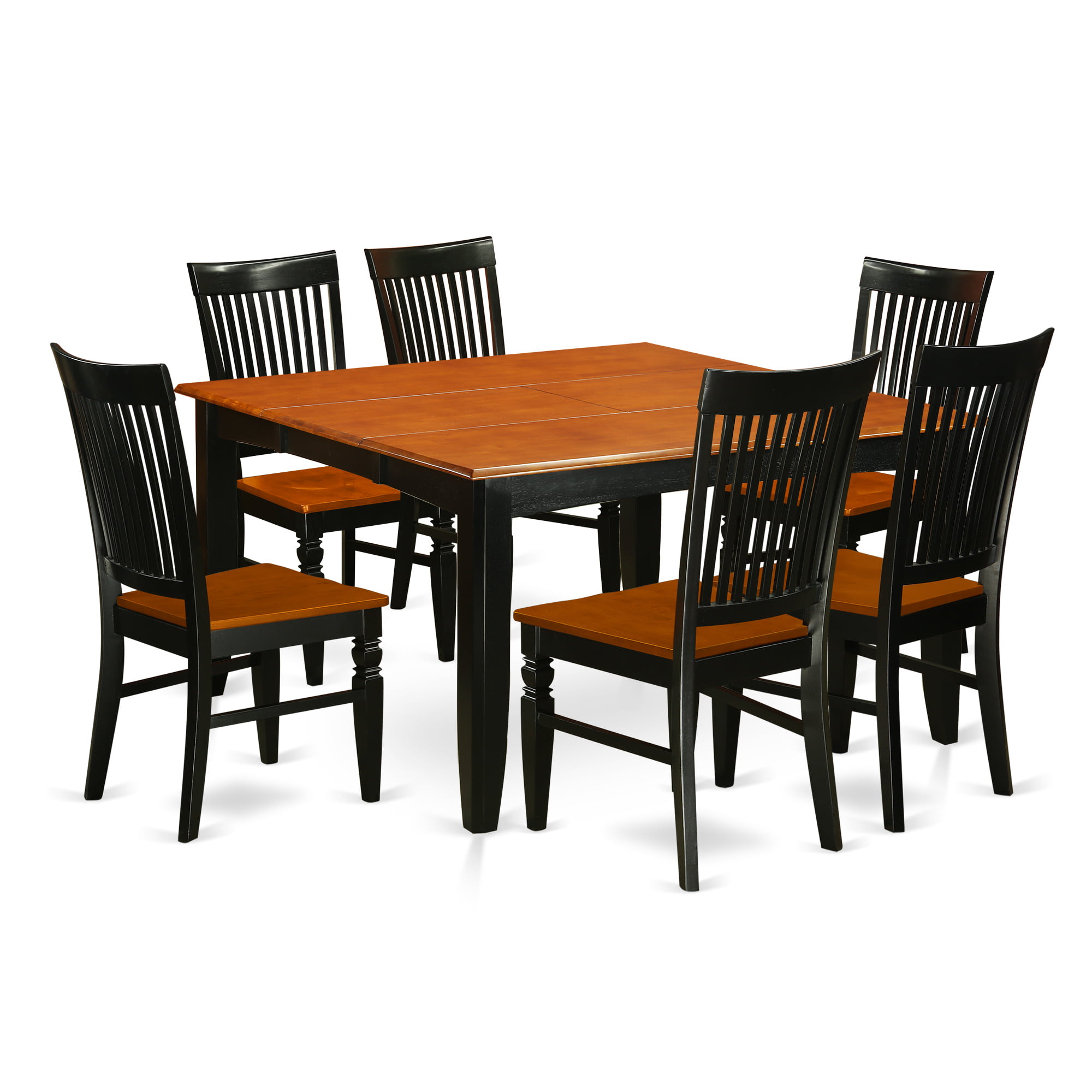 East West Furniture PFWE7BCHW 7 Pc Kitchen table set with a Dining