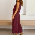thumbnail image 4 of Mgmyaa Womens Summer 2 Piece Outfits Linen Crop Tank Tops Lounge Matching Sets & Long Track Pants Tracksuits, 4 of 8