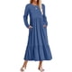 thumbnail image 1 of WILLBEST Vestidos de Verano para Mujer, Vestido de Otoño 2023 de Manga Larga, Cuello Redondo, Informal, Suelto, con Capas y Bolsillos Grande​​, 1 of 3