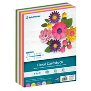 Printworks Floral Cardstock, Assorted Colors, 8.5 x 11, 200 Sheets
