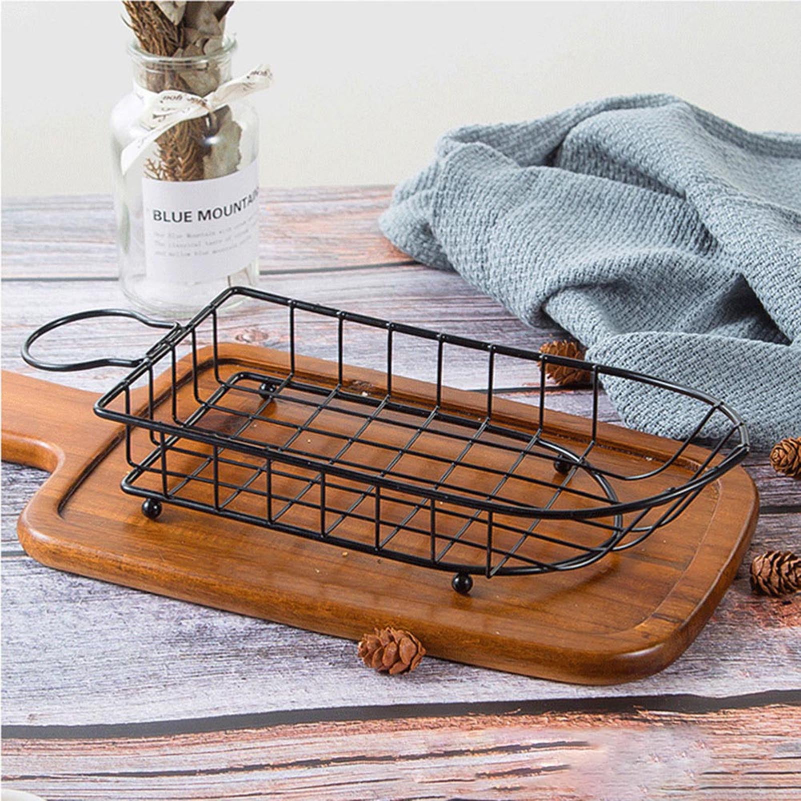 Angoily 2pcs Chips Snack Basket Fried Food Container Containers Metal  Hanging Storage Bin Metal Storage Bin Fruit Basket Round Basket Tray Oval  Tray