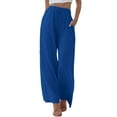 thumbnail image 2 of BILIKEYU Womens Daily Elastic Waist Straight Solid Color Casual Pants, Stretchy Work Pants for Women, Sweat Pants, Elastic Waist Jeans for Women, 2 of 6