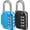 2 Pack, Light Blue & Black, variant on Combination Lock, 4 Digit Combination Padlock for School Gym Sports Locker, Fence, Toolbox, Case, Hasp Cabinet Storage (2 Pack, Blue & Black)