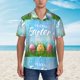thumbnail image 2 of Fotbe Happy Easter Camisa Hawaiana para Hombre Unisex – Camisa Casual de Verano con Botones de Manga Corta de Algodón y Lino,Medium, 2 of 7