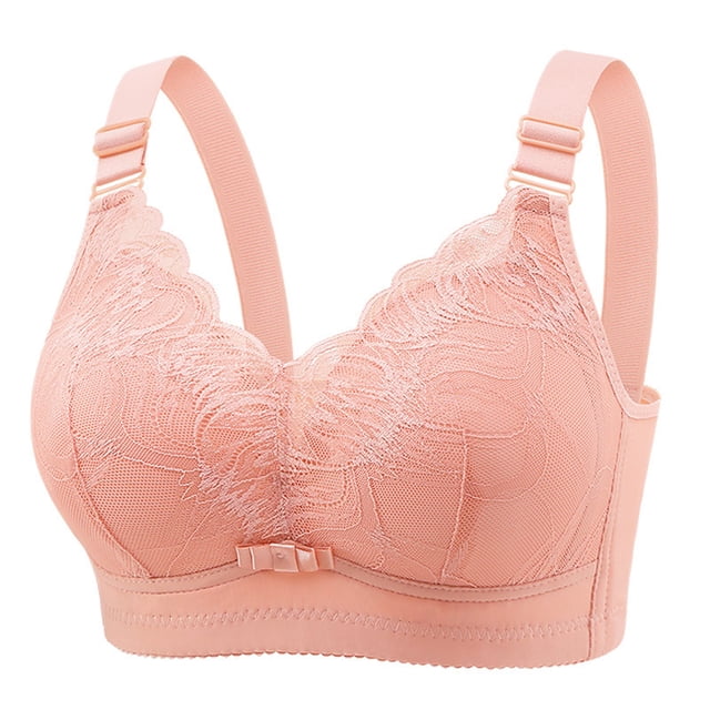 HUITKMM Bra Ladies' Lace Strapless Bra Comfortable Breathable Soft Sponge Cup Closure Side Adjustable Bra