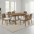 thumbnail image 6 of Billie 7pc Dining Table and 6 Chairs Set- Rich Walnut Brown and Beige, 6 of 6
