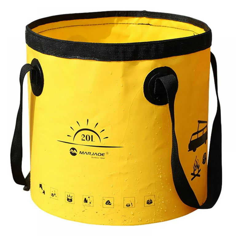 Collapsible Bucket 5 Gallon, Portable Foldable Bucket Water Container Wash  Basin, Bait Bucket Ice Fishing Bucket Canvas Bucket, Camping Gear Portable