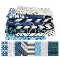 Soimoi 8 Pc Fat Quarter Bundle,Asian BatikPrint 18"x 22"DIY Patchwork-100% CottonPre-Cut Quilting Fabric Medium Blue