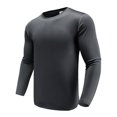 thumbnail image 2 of Long-Sleeve T-Shirt for Men Casual Trendy Crew Neck Upf 50+ Sun Protection T-Shirt Moisture Wicking Slim Fit T Shirt for Outdoor Sports Dark Gray 3XL, 2 of 5