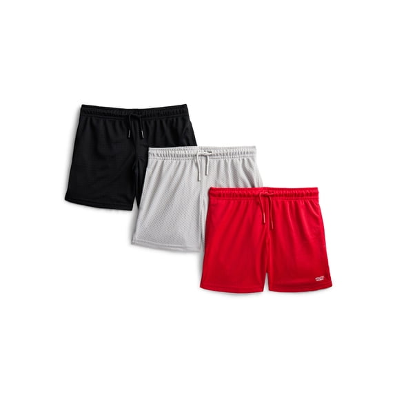 Athletic Works Boys Performance Mesh Shorts, 3-Pack, Sizes 4-16 & Husky