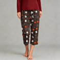 thumbnail image 2 of Zynoxe Womens Capri Pants Lounge Straight Breathable Halloween Printed Elastic Waist Plus Size Trousers with Pockets Trendy Streetwear Pajama Pants, 2 of 5