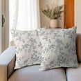 thumbnail image 6 of Floral Pillow Covers 20x20 Inch Blue and Cream Outdoor Decorative Throw Pillows Set of 2 Vintage Floral Pillowcase Chinoiserie Flower Pillow Cases for Sofa Couch Home Decor, 6 of 6