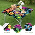 thumbnail image 4 of Flower Print Elastic Fitted Tablecloth - Watercolor Flowers Pattern Square Table Cover, Windproof Snug Fit Outdoor Picnic Table Protector, Wrinkle-Free Washable Cute flowers Design, 4 of 5
