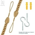 thumbnail image 5 of Gustavedesign 2Pcs Curtain Tieback Rope 27" Nylon Cord Curtain Tie Backs Holdbacks with 2 Metal Screw Hooks, Gold, 5 of 9