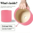 thumbnail image 4 of CCOCC Ceramic Planter,Elegant Textured Ceramic Pots for Plants,Quality Biodegradable Clay Planters for Indoor Plants,Pink, 4 of 7