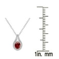 thumbnail image 3 of Sterling Silver with Natural Garnet and White Topaz Halo Pendant with 18" Chain, 3 of 3
