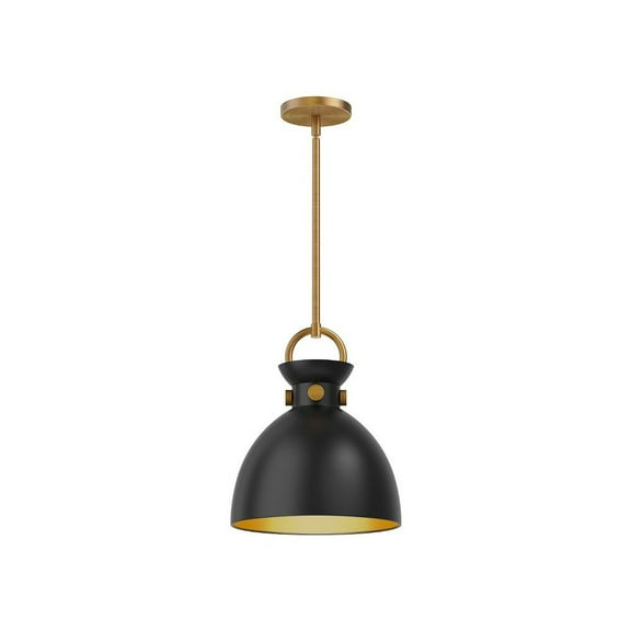 PD411311AGMB-Alora Lighting-Waldo - 1 Light Pendant-12.75 Inches Tall and 10.5 Inches Wide-Aged Gold/Matte Black Finish