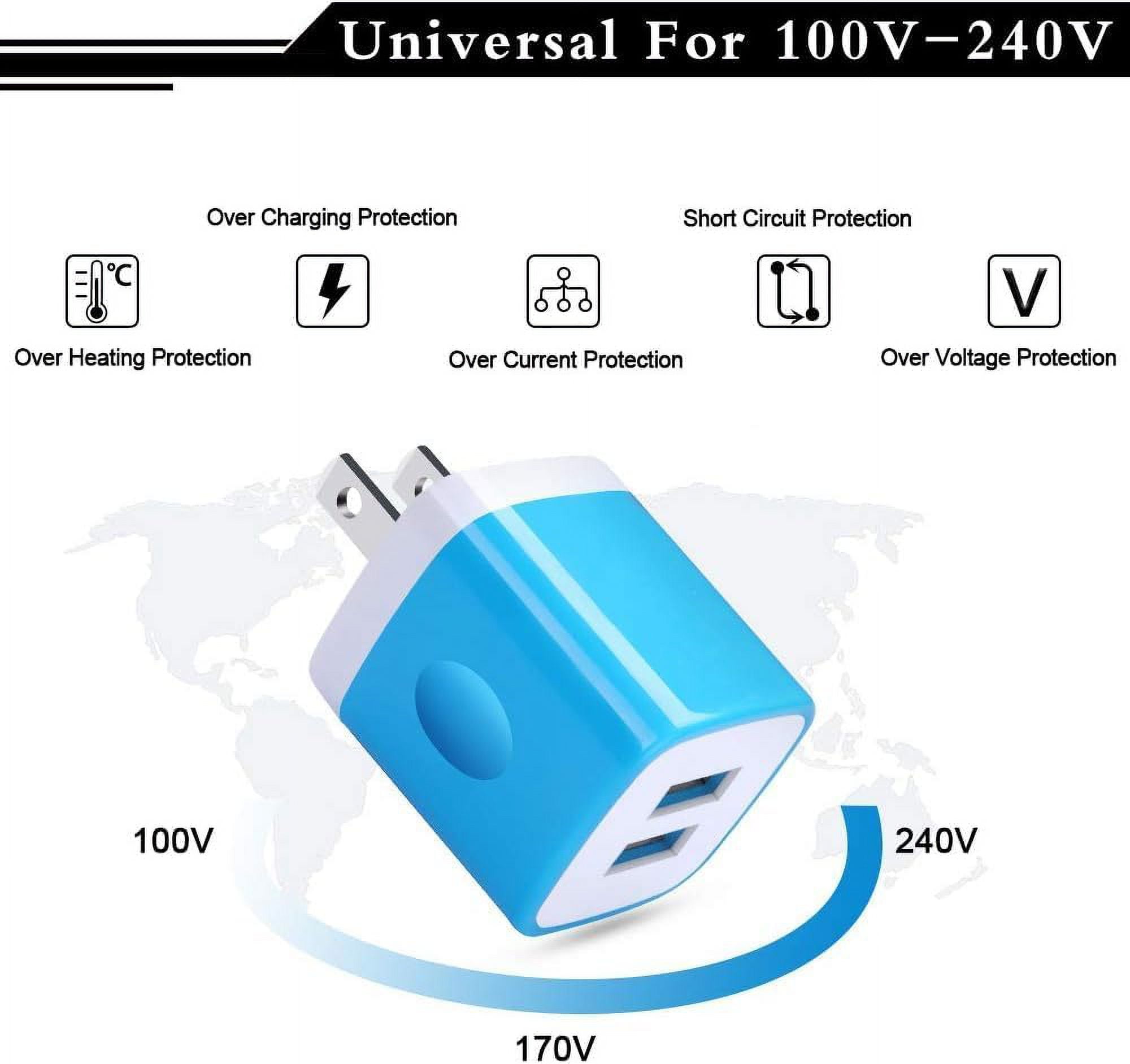 RGHJAR-USB Wall Charger,Charging Block,5Pack 2.1A Wall Plug Power Cube Brick Charger Adapter Compatible with iPhone 17 16 15 14 13 12 11 Pro Max/Xs/XR/8/7/6 Plus,Samsung Galaxy S23 S22 S21 S20 A10e A