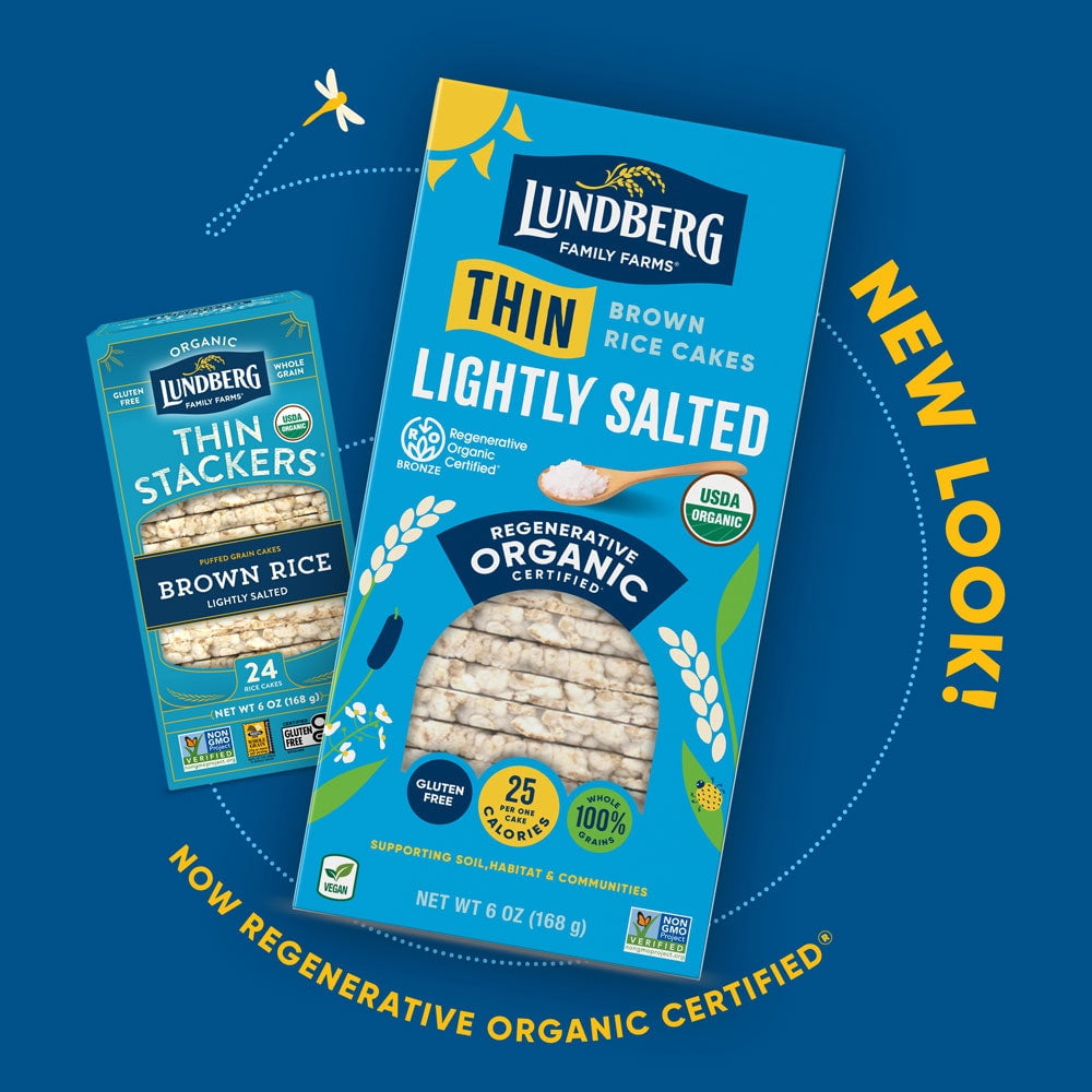 Pack of 6, Lundberg Family Farms Organic Lightly Salted Thin Rice Cakes, 6 oz