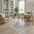 thumbnail image 2 of ODIKA 4'x6' Gray Ivory Geometric Design Washable Area Rug Modern Abstract Lines with Stone Accents for Dorm Room, Small Living Stain Resistant Low Profile, Easy Care, 2 of 7