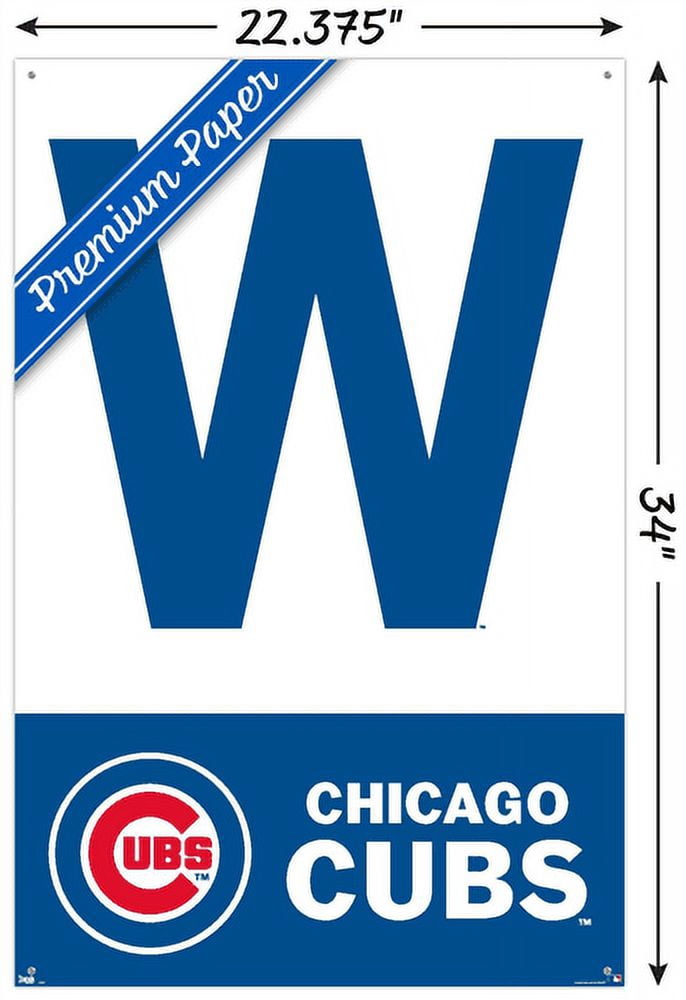 MLB Chicago Cubs - W 16 Wall Poster with Push Pins, 22.375" x 34"