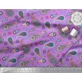 thumbnail image 2 of Soimoi Modal Satin Fabric Artistic Paisley Print Fabric by Yard 42 Inch Wide, 2 of 3