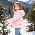 thumbnail image 6 of Xdegoge Girls Classic Hooded Puffer Jacket Winter Warm Coat Quilted Zip Up Windproof Padded Outerwear for Kids Toddler Fall Winter Thick Thermal Snow Clothes, 6 of 9