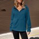 thumbnail image 4 of Camisetas para mujer,Sudadera con capucha y media cremallera para mujer, jersey de manga larga, sudadera informal de poliéster, sudadera con capucha extragrande para usar en casa, sopatenor, 4 of 8