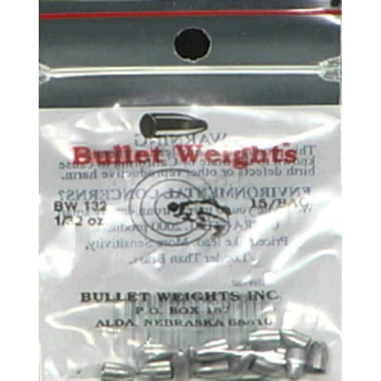 Bullet Weight's concave base fits worm nose tight. 1/32oz, 15 pieces per bag